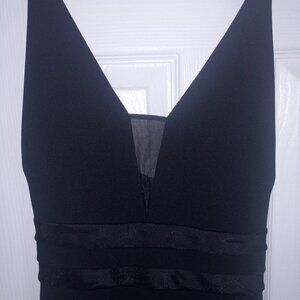 Black Aidan Mattox Spaghetti Strap Full Length Dress Size 12